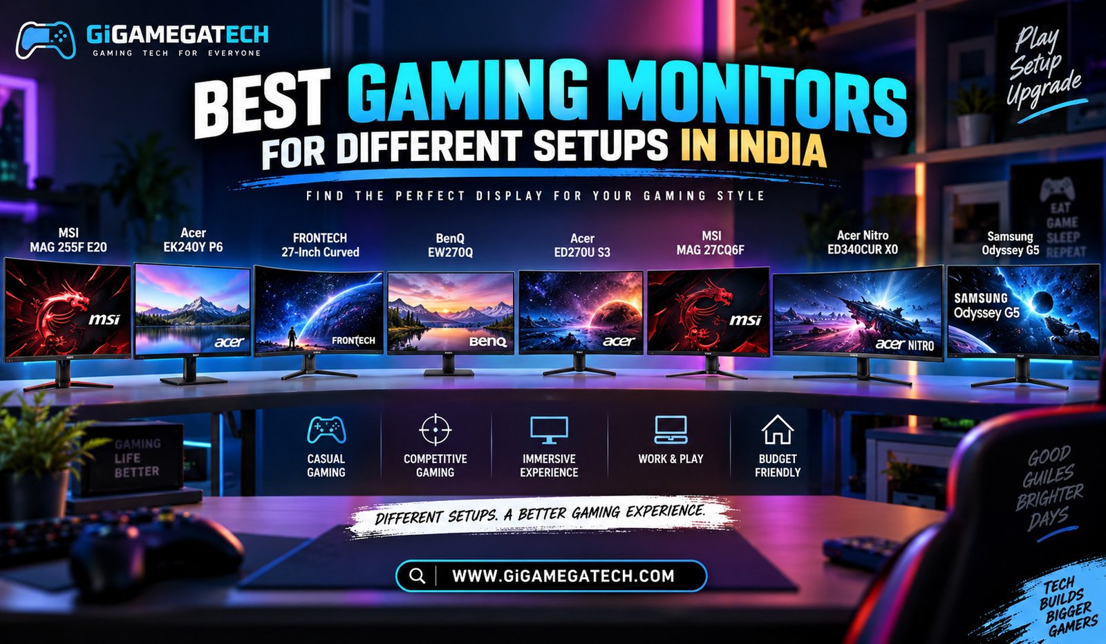 Best Gaming Monitors for Different Setups in India