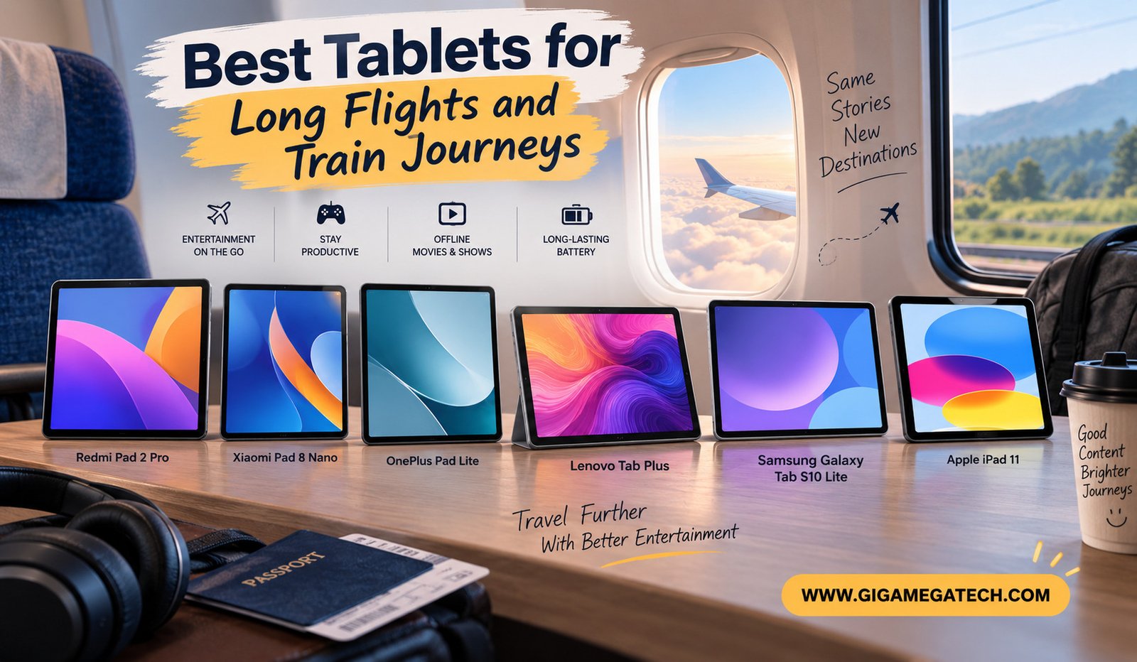 Best Tablets for Long Flights and Train Journeys