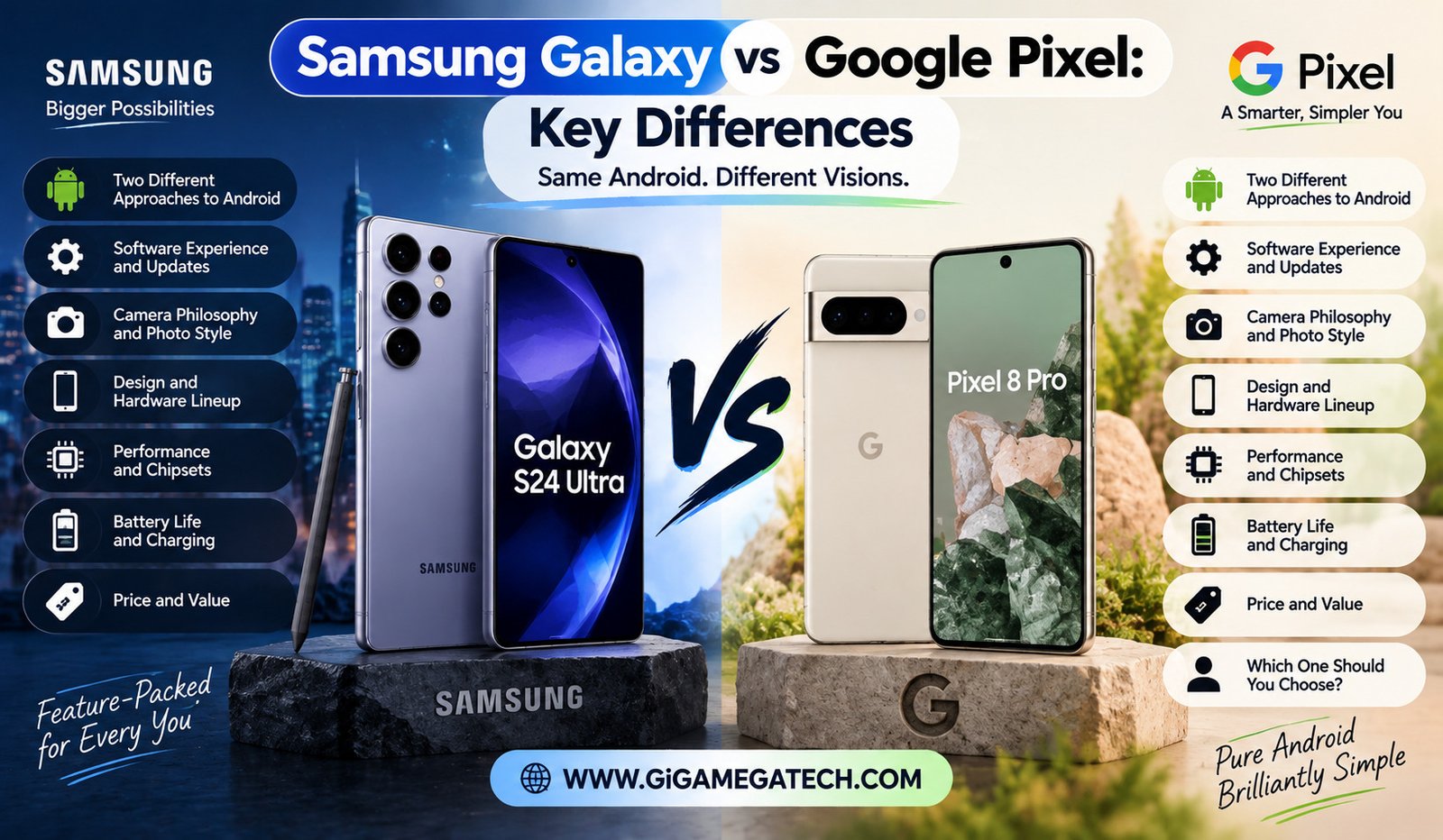 Samsung Galaxy vs Google Pixel: Key Differences